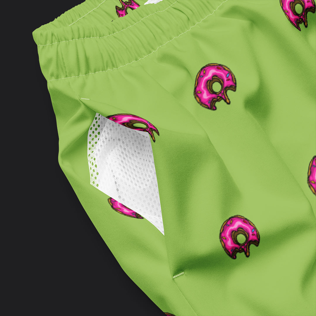 <Donuts Swim Trunks Lime>